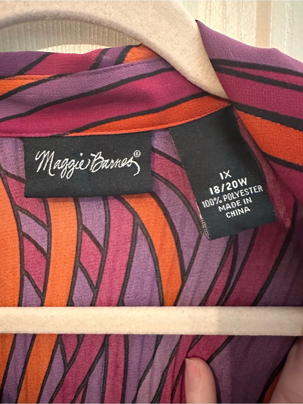 Maggie Barnes Wave-Stripe Button Down Shirt - Purple & Orange. EUC - Picture 4 of 4